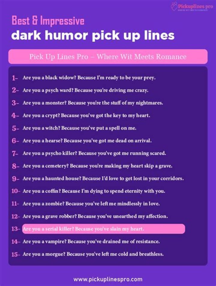 Discover The Art Of Dark Humor Pickup Lines