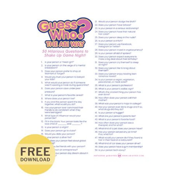 Discover The Secrets Of Hilarious Guess Who Questions